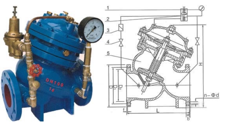 MK体育可调式减压稳压阀YX741X结构图